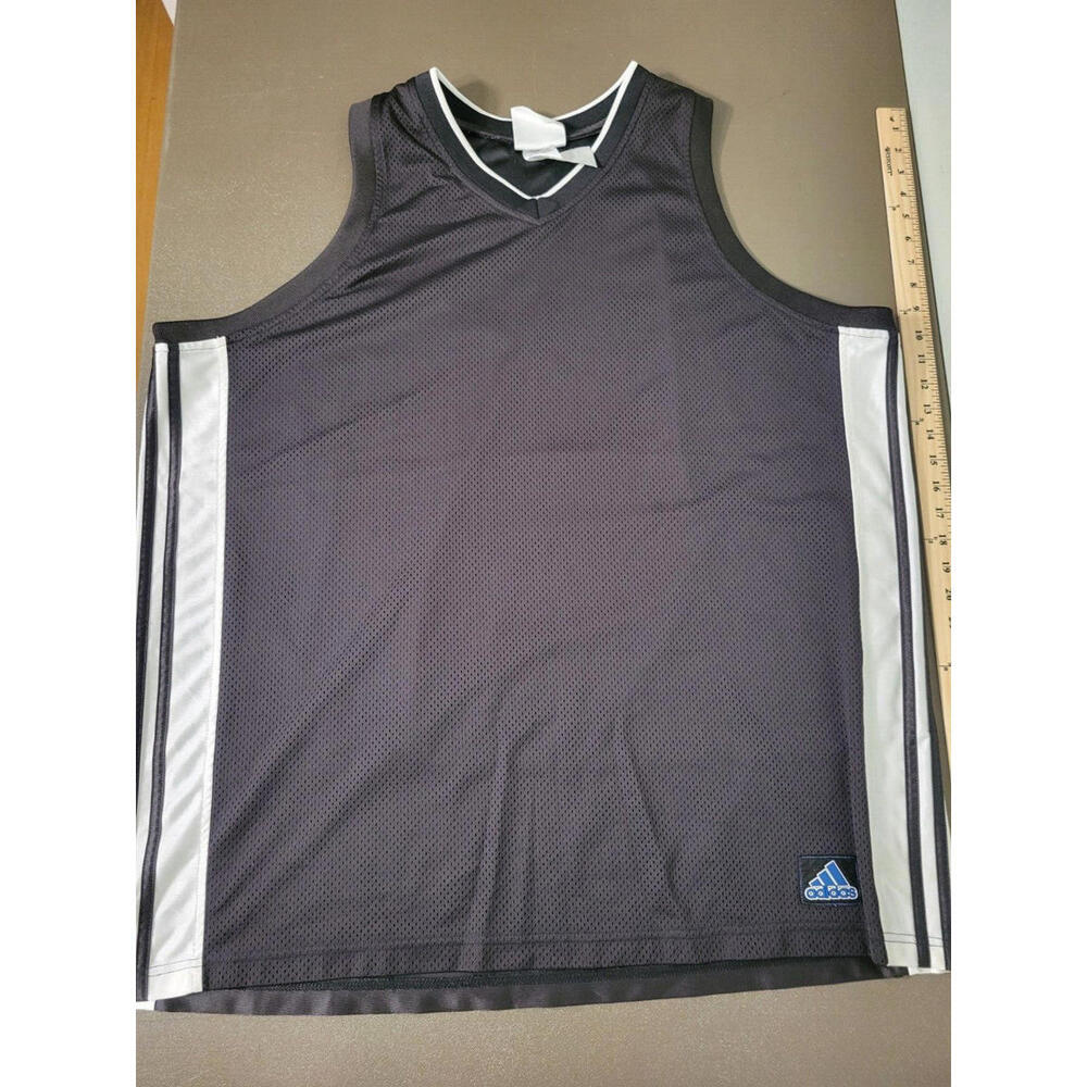 Vintage 90s Adidas Black Basketball Jersey Men’s Sz 2XL